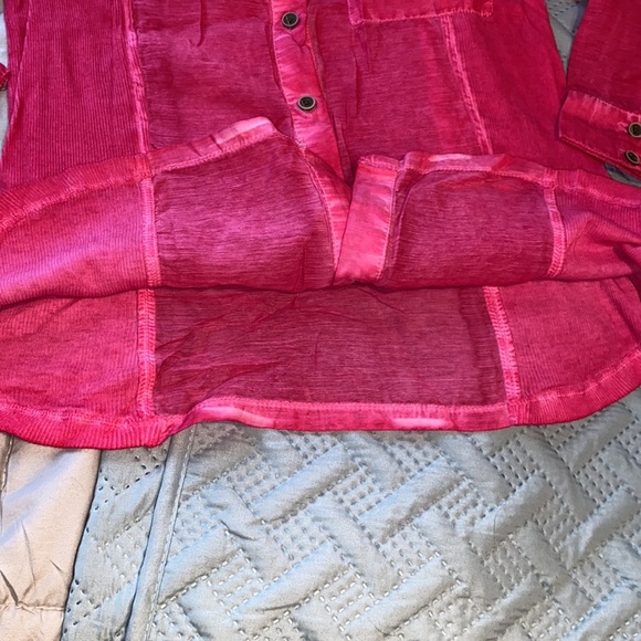 Style & Co. button down garment dyed semi sheer shirt NWOT Pink size PM - Picture 10 of 11